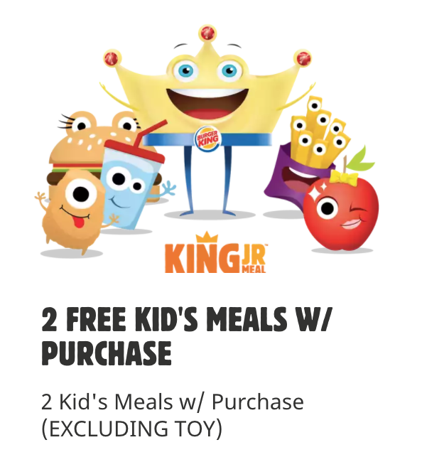 burger king 2 free kids' meals